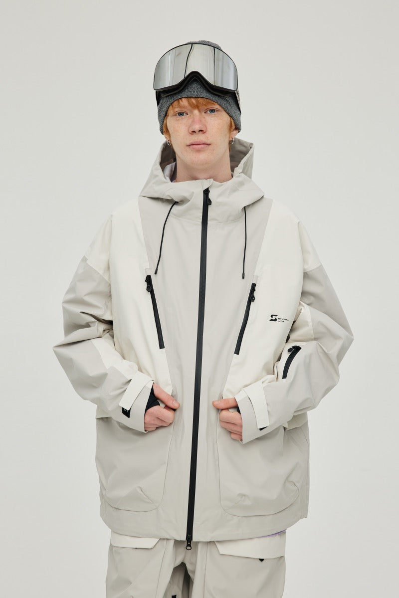 韓国Q.LEO WHITE SNOW JACKET AND PANTS SET Unisex Black Snow Jacket